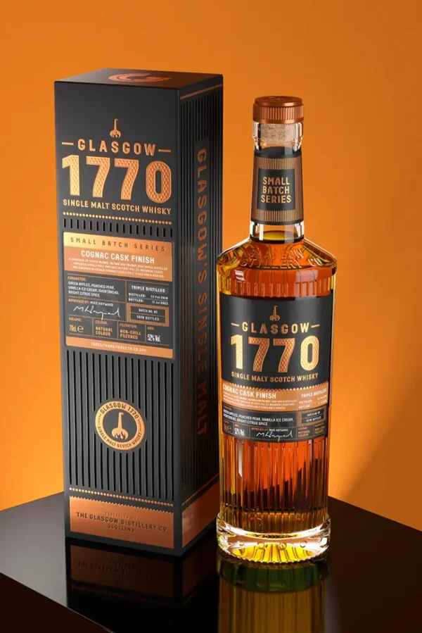 Glasgow 1770 Cognac Cask Finish Triple Distilled, Batch 01 Single Malt Scotch Whisky  700ml