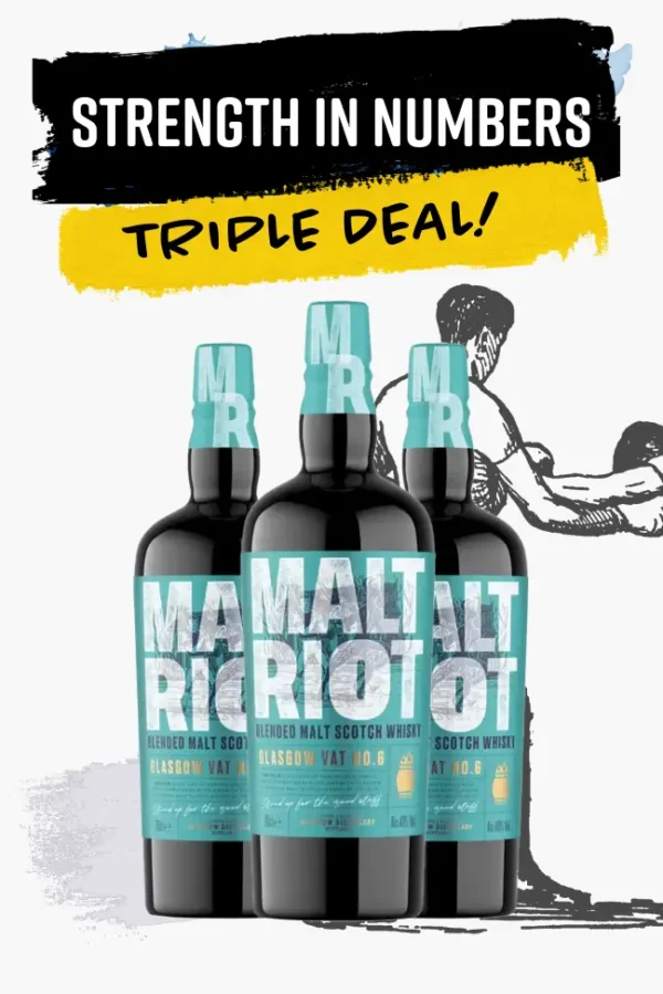 Scotch Whisky Gift Set:  Malt Riot Triple Deal