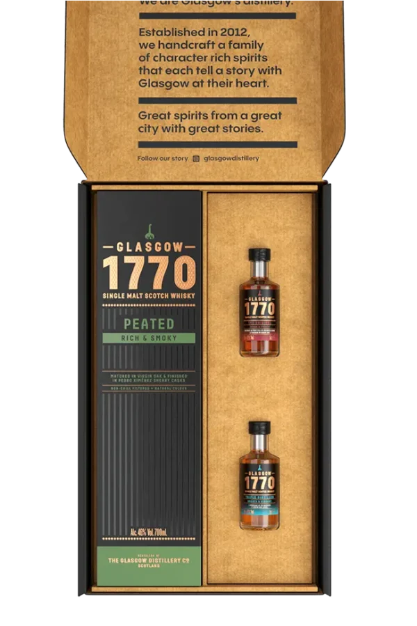 1770 Signature Range Gift Set – Peated 700mL with miniature of The Original 50mL + Triple Distilled 50mL