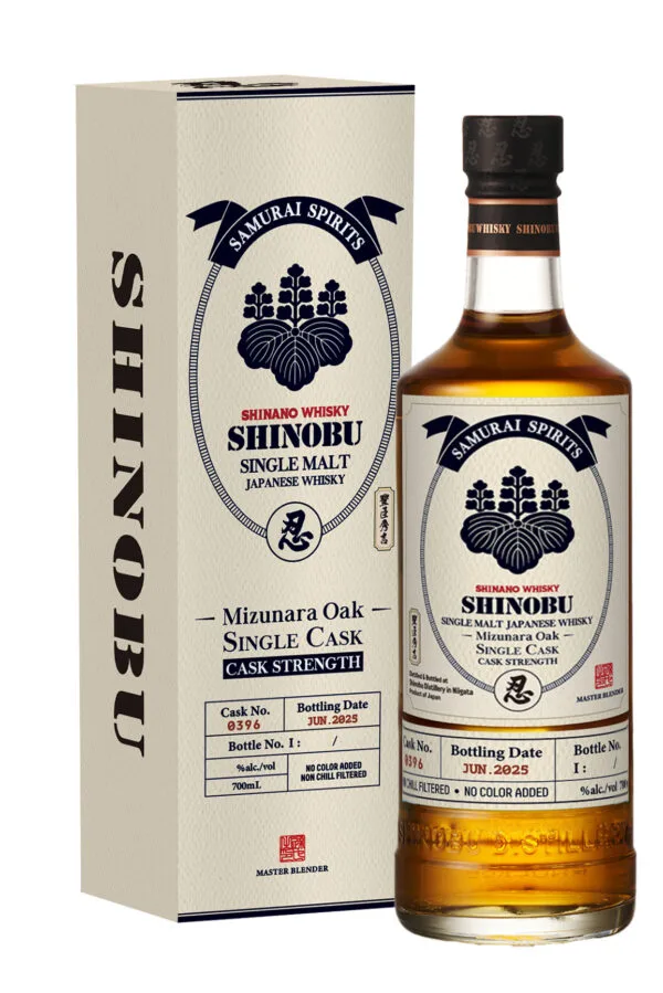 The Shinobu Single Malt Toyotomi, Single Cask, Cask Strength Mizunara 700mL