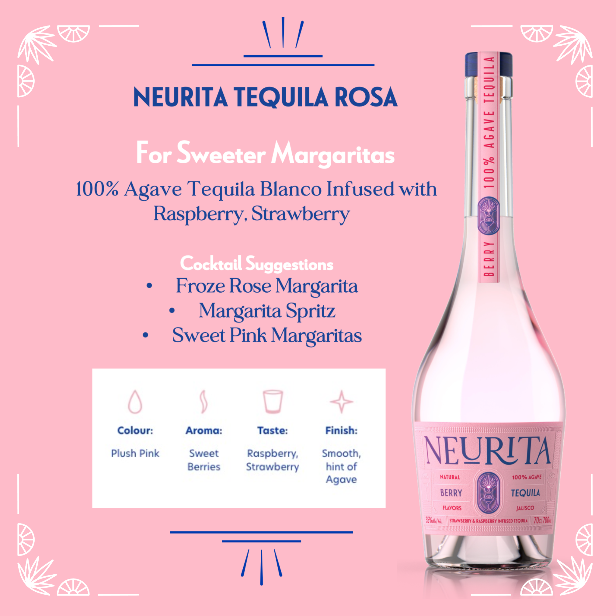 Buy Neurita Tequila Blanco Rosa 700mL Online - JQWS